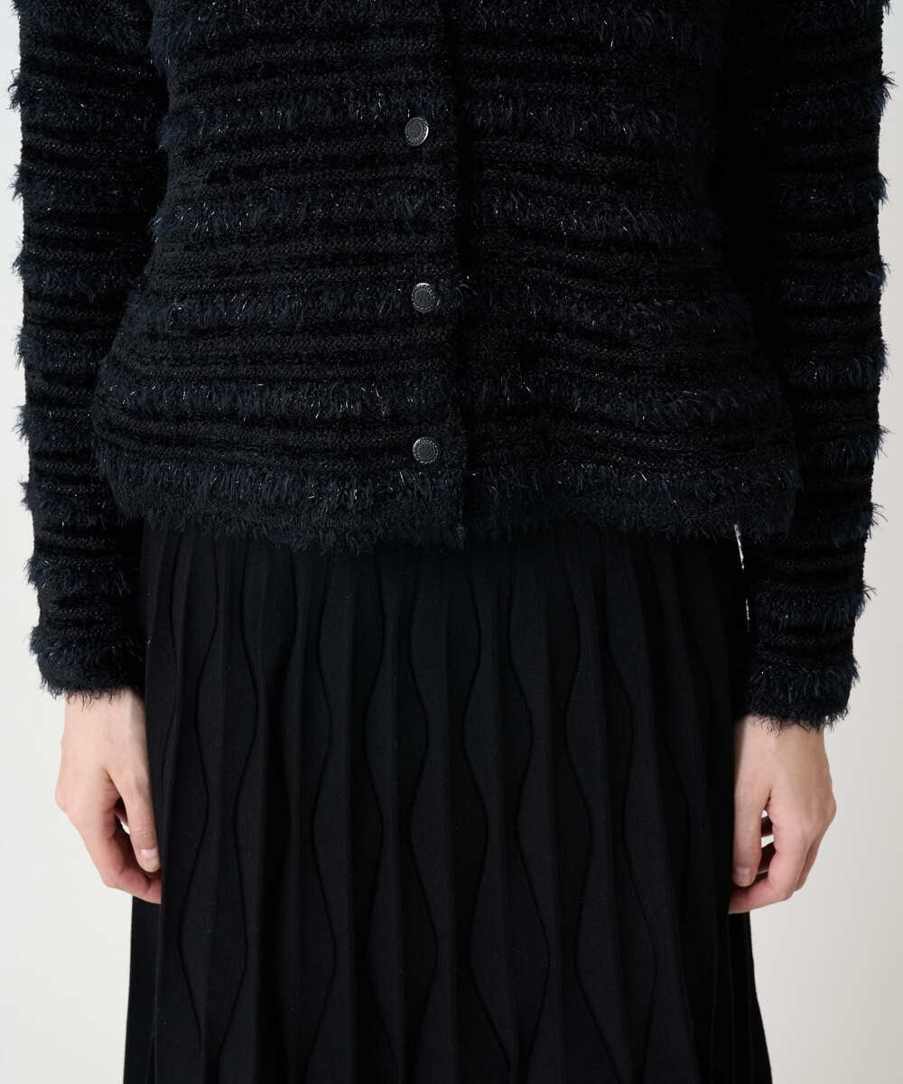 PYSCD01630 CHRISTIAN AUJARD(小さいサイズ)(メゾン ドゥ サンク) ファンシーツイードニットジャケット ブラック