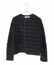 PYSCD01630 CHRISTIAN AUJARD(小さいサイズ)(メゾン ドゥ サンク) ファンシーツイードニットジャケット ブラック