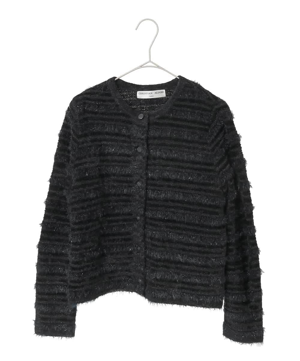 PYSCD01630 CHRISTIAN AUJARD(小さいサイズ)(メゾン ドゥ サンク) ファンシーツイードニットジャケット ブラック
