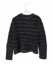 PYSCD01630 CHRISTIAN AUJARD(小さいサイズ)(メゾン ドゥ サンク) ファンシーツイードニットジャケット ブラック