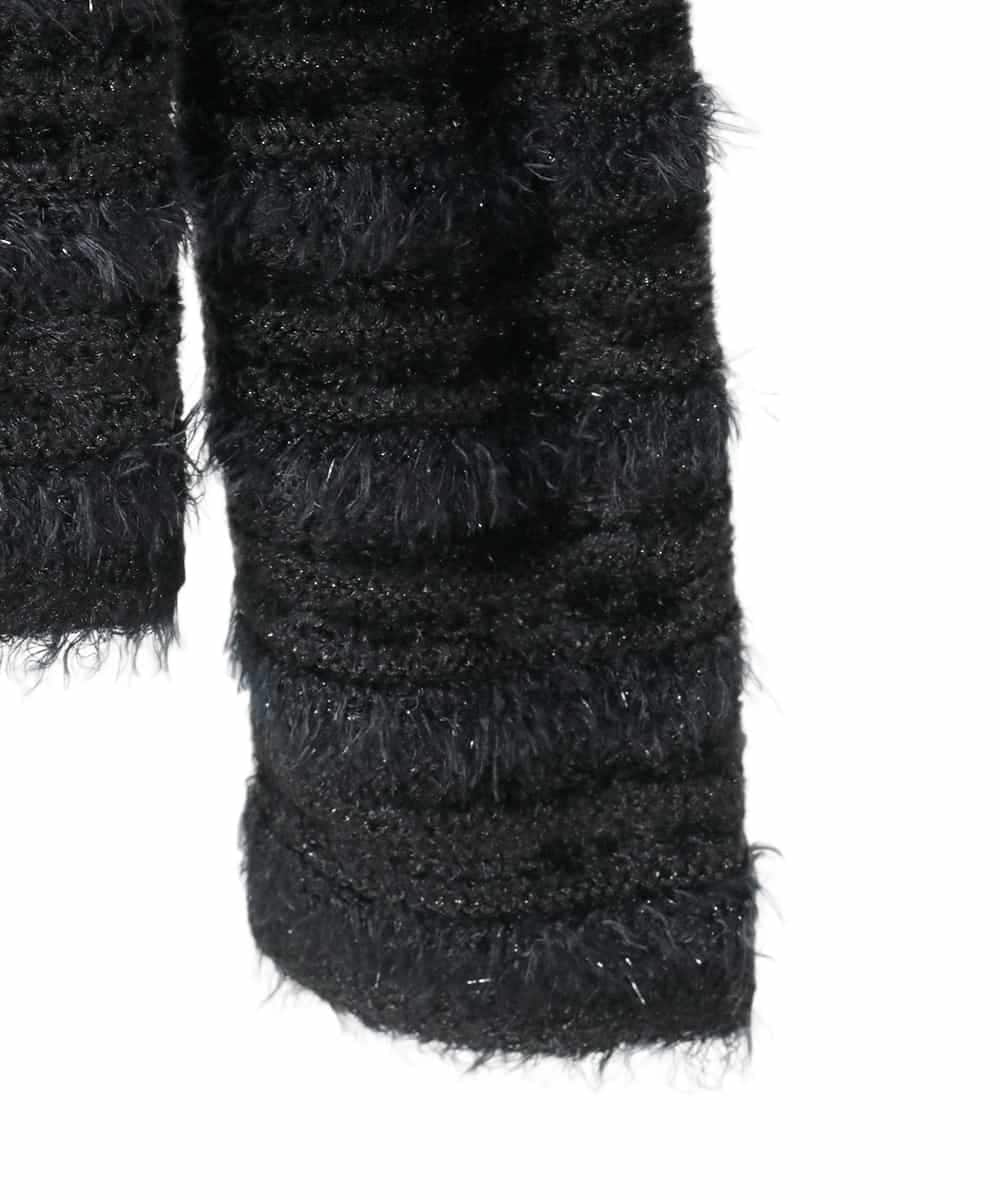 PYSCD01630 CHRISTIAN AUJARD(小さいサイズ)(メゾン ドゥ サンク) ファンシーツイードニットジャケット ブラック