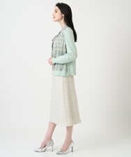 PYSEE03490 CHRISTIAN AUJARD(小さいサイズ)(メゾン ドゥ サンク) [アンサンブル対応]レーシーオーナメントプリントカーディガン グリーン