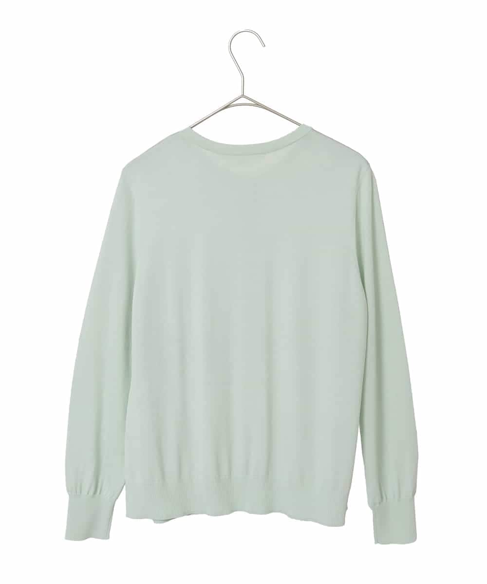 PYSEE03490 CHRISTIAN AUJARD(小さいサイズ)(メゾン ドゥ サンク) [アンサンブル対応]レーシーオーナメントプリントカーディガン グリーン