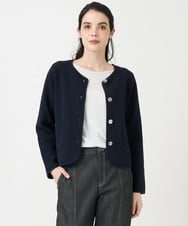 PYSEE10460 CHRISTIAN AUJARD(小さいサイズ)(メゾン ドゥ サンク) ツィーディーニットジャケット ネイビー