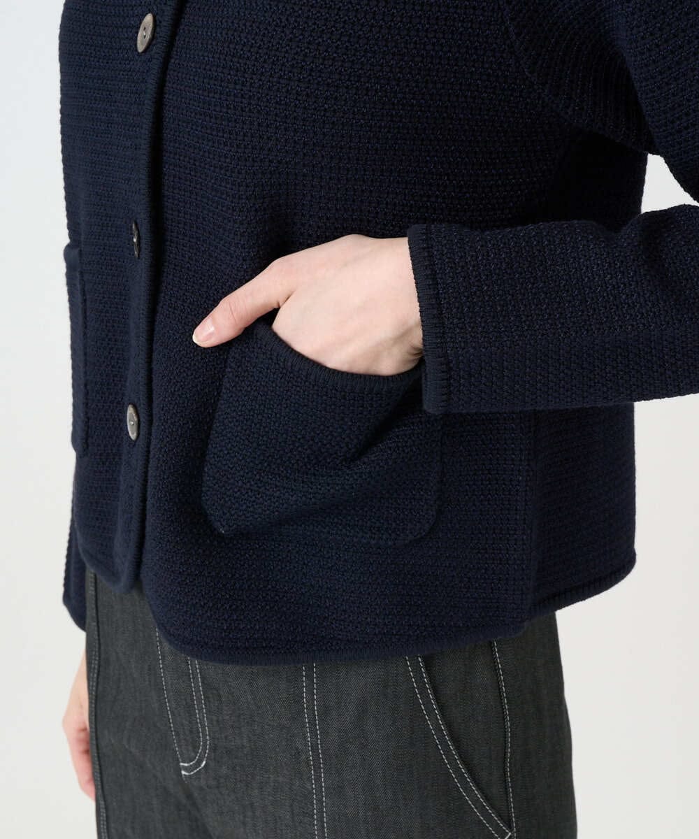 PYSEE10460 CHRISTIAN AUJARD(小さいサイズ)(メゾン ドゥ サンク) ツィーディーニットジャケット ネイビー