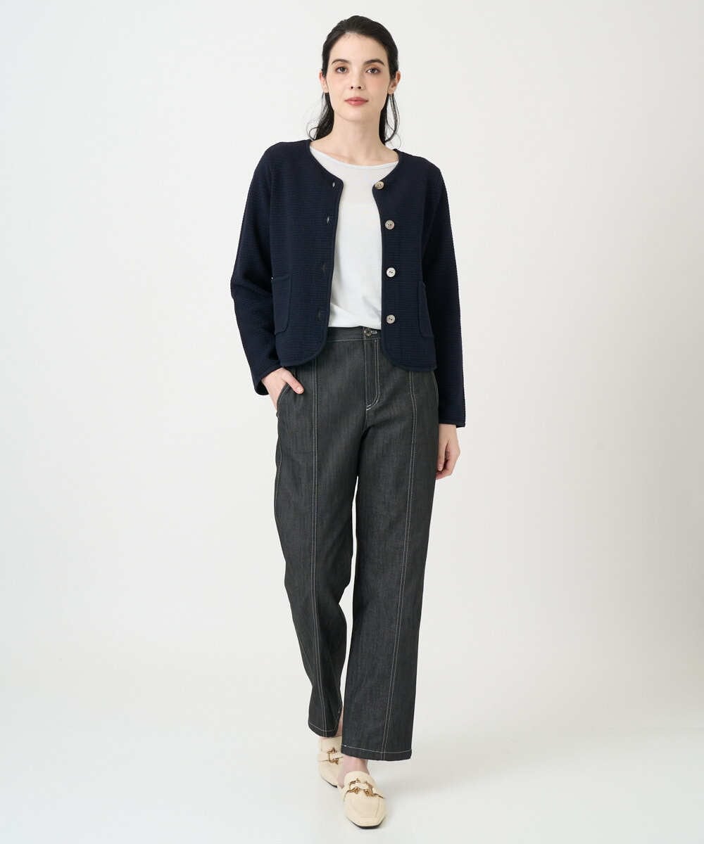 PYSEE10460 CHRISTIAN AUJARD(小さいサイズ)(メゾン ドゥ サンク) ツィーディーニットジャケット ネイビー