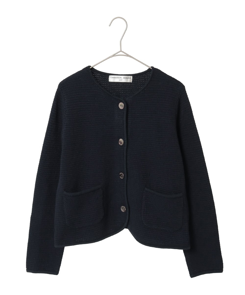 PYSEE10460 CHRISTIAN AUJARD(小さいサイズ)(メゾン ドゥ サンク) ツィーディーニットジャケット ネイビー