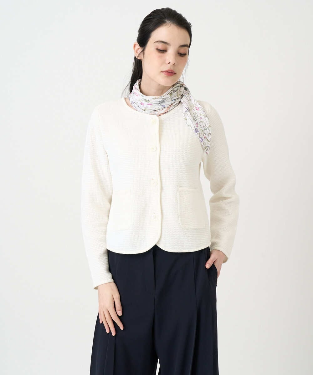 PYSEE10460 CHRISTIAN AUJARD(小さいサイズ)(メゾン ドゥ サンク) ツィーディーニットジャケット ネイビー