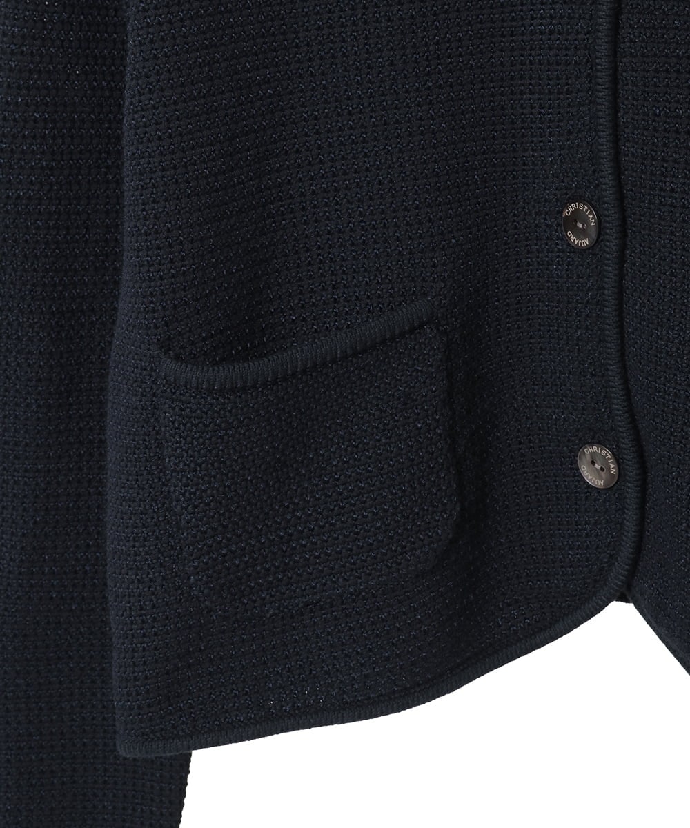 PYSEE10460 CHRISTIAN AUJARD(小さいサイズ)(メゾン ドゥ サンク) ツィーディーニットジャケット ネイビー