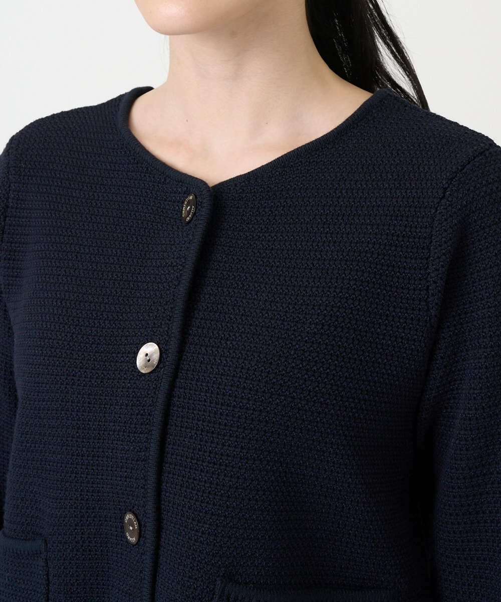 PYSEE10460 CHRISTIAN AUJARD(小さいサイズ)(メゾン ドゥ サンク) ツィーディーニットジャケット ネイビー