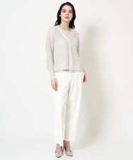 PYSGA30440 CHRISTIAN AUJARD(小さいサイズ)(メゾン ドゥ サンク) メッシュニットカーディガン ライトグレー