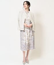 PYSGB16390 CHRISTIAN AUJARD(小さいサイズ)(メゾン ドゥ サンク) [吸水速乾･接触冷感]透かしデザインニットカーディガン シルバーグレー