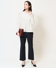 PYSGB16390 CHRISTIAN AUJARD(小さいサイズ)(メゾン ドゥ サンク) [吸水速乾･接触冷感]透かしデザインニットカーディガン シルバーグレー