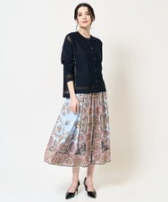 PYSGB16390 CHRISTIAN AUJARD(小さいサイズ)(メゾン ドゥ サンク) [吸水速乾･接触冷感]透かしデザインニットカーディガン シルバーグレー