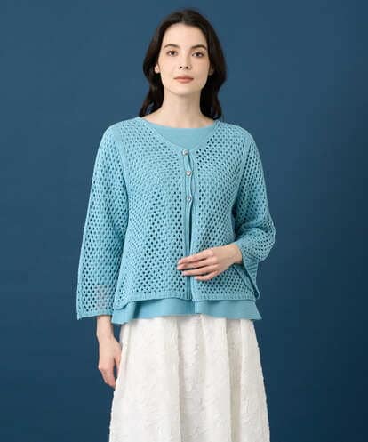 PYSGD22330 CHRISTIAN AUJARD(小さいサイズ) リネンライクニットカーディガン