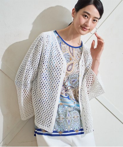 PYSGD22330 CHRISTIAN AUJARD(小さいサイズ) リネンライクニットカーディガン