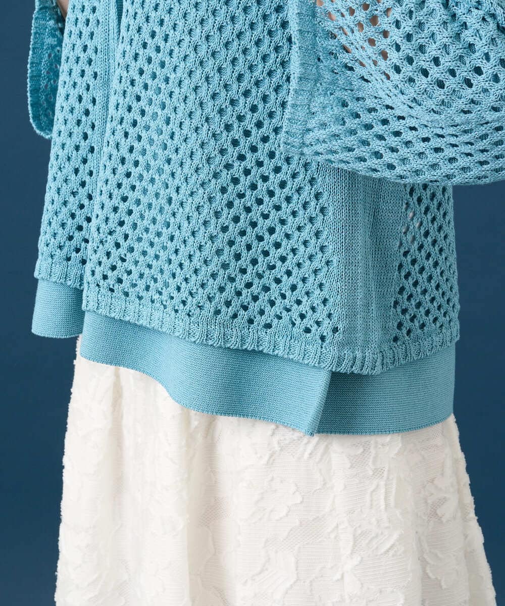 PYSGD22330 CHRISTIAN AUJARD(小さいサイズ)(メゾン ドゥ サンク) リネンライクニットカーディガン ホワイト