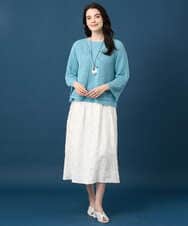 PYSGD22330 CHRISTIAN AUJARD(小さいサイズ)(メゾン ドゥ サンク) リネンライクニットカーディガン ホワイト