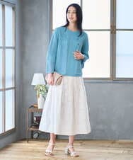 PYSGD22330 CHRISTIAN AUJARD(小さいサイズ)(メゾン ドゥ サンク) リネンライクニットカーディガン ホワイト