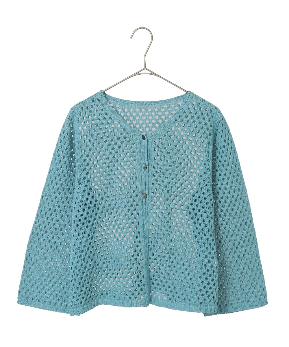 PYSGD22330 CHRISTIAN AUJARD(小さいサイズ)(メゾン ドゥ サンク) リネンライクニットカーディガン ホワイト