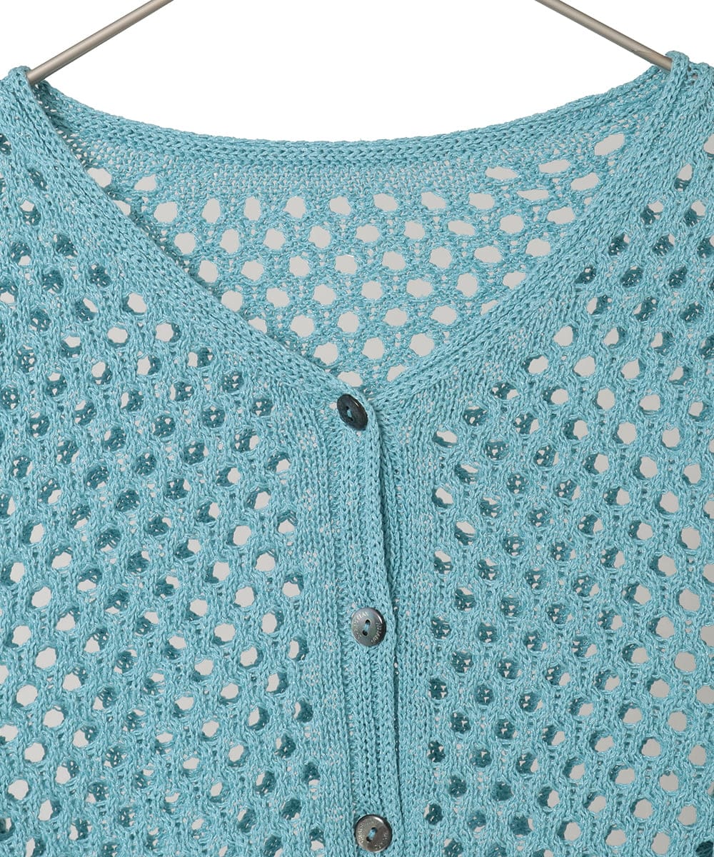 PYSGD22330 CHRISTIAN AUJARD(小さいサイズ)(メゾン ドゥ サンク) リネンライクニットカーディガン ホワイト