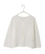 PYSGD22330 CHRISTIAN AUJARD(小さいサイズ)(メゾン ドゥ サンク) リネンライクニットカーディガン ホワイト