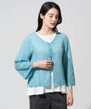 PYSGD22330 CHRISTIAN AUJARD(小さいサイズ)(メゾン ドゥ サンク) リネンライクニットカーディガン ホワイト