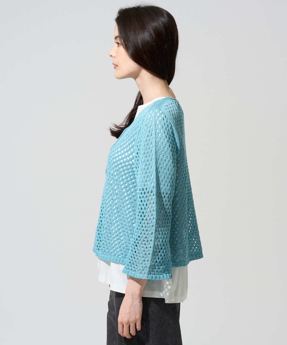 PYSGD22330 CHRISTIAN AUJARD(小さいサイズ)(メゾン ドゥ サンク) リネンライクニットカーディガン ホワイト