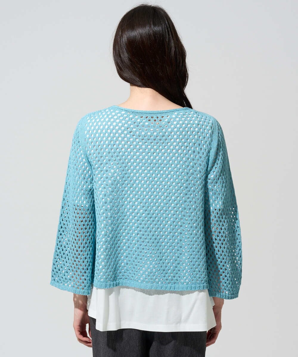 PYSGD22330 CHRISTIAN AUJARD(小さいサイズ)(メゾン ドゥ サンク) リネンライクニットカーディガン ホワイト