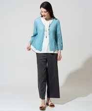 PYSGD22330 CHRISTIAN AUJARD(小さいサイズ)(メゾン ドゥ サンク) リネンライクニットカーディガン ホワイト