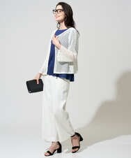 PYSGD22330 CHRISTIAN AUJARD(小さいサイズ)(メゾン ドゥ サンク) リネンライクニットカーディガン ホワイト