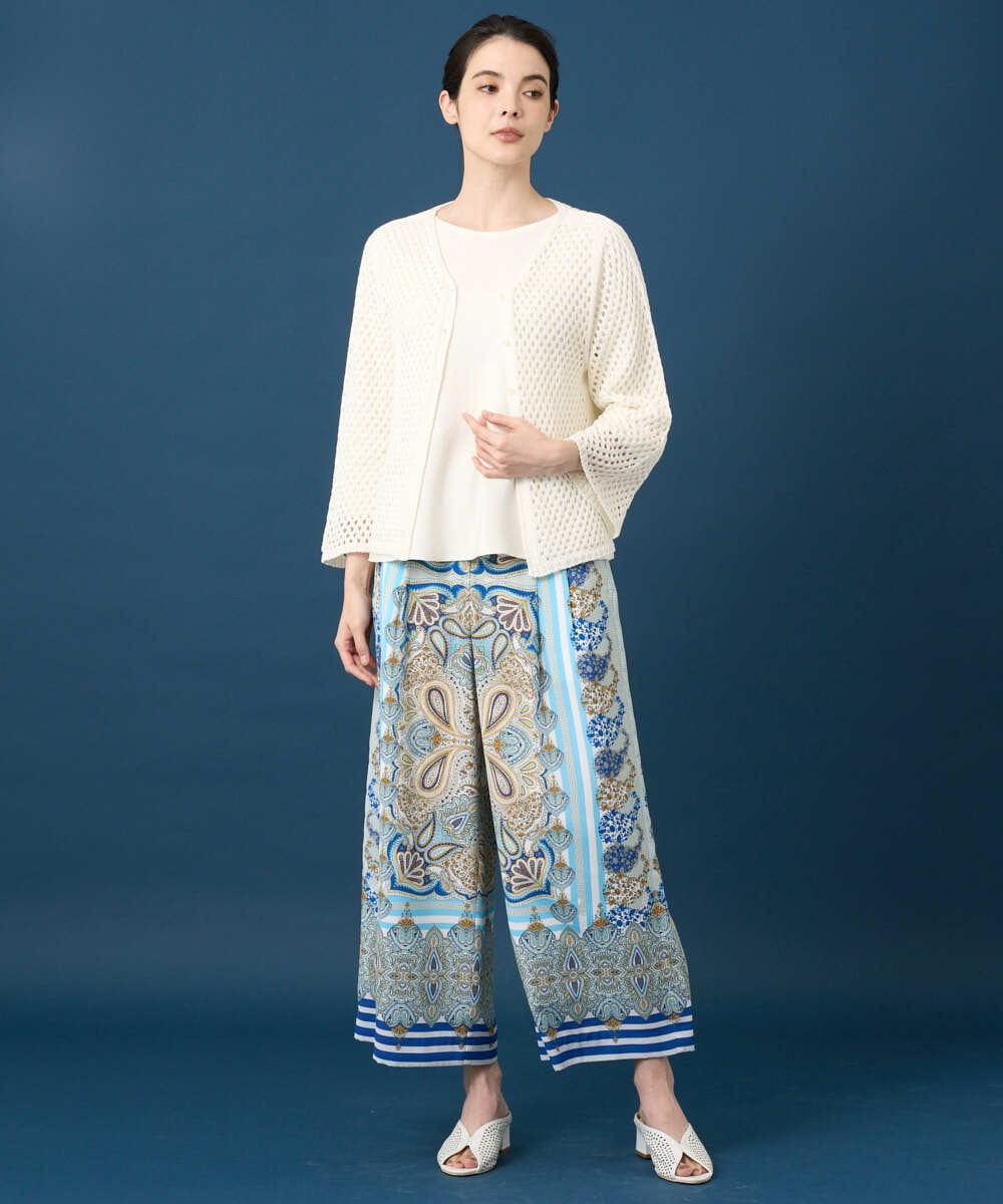 PYSGD22330 CHRISTIAN AUJARD(小さいサイズ)(メゾン ドゥ サンク) リネンライクニットカーディガン ホワイト