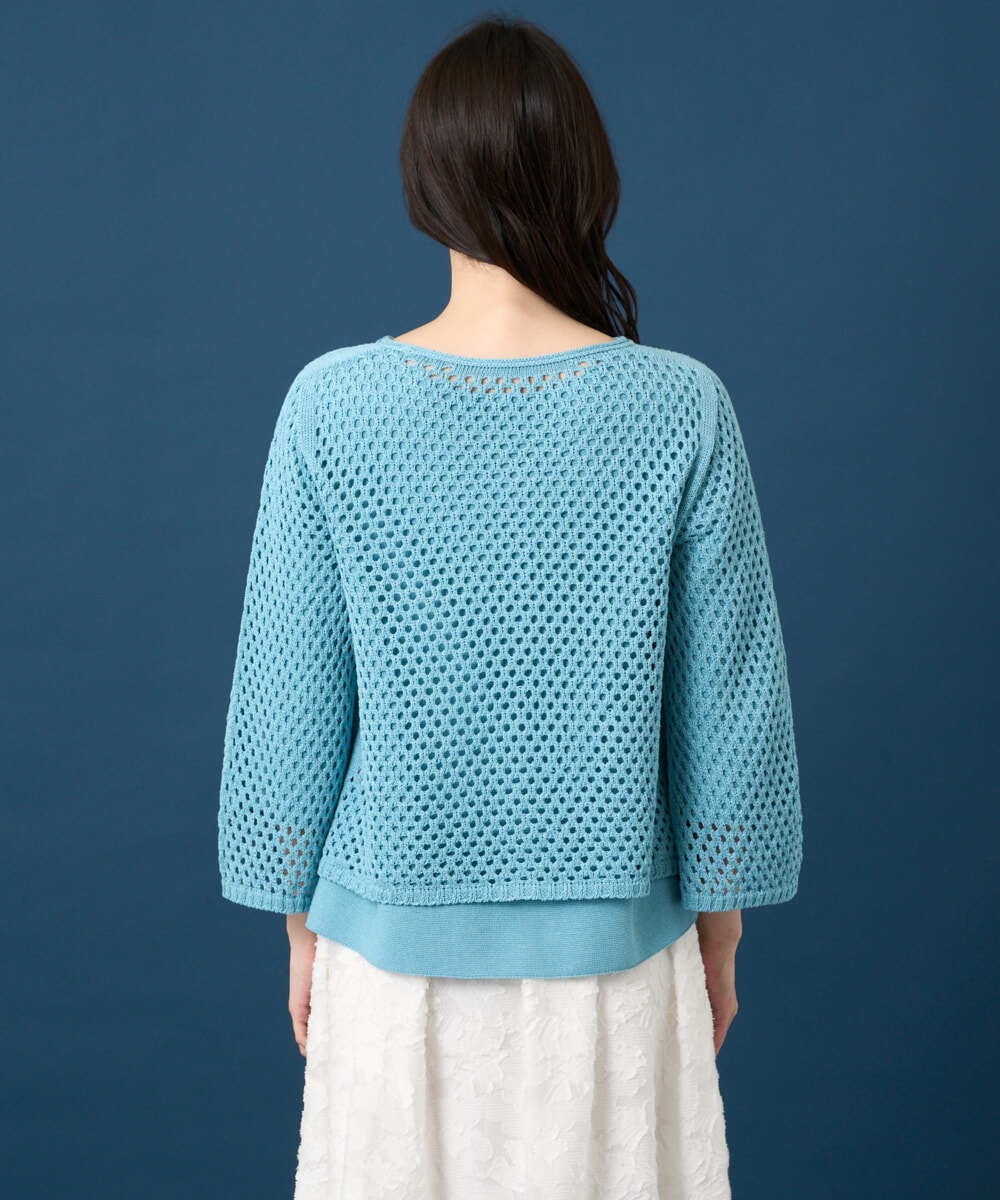 PYSGD22330 CHRISTIAN AUJARD(小さいサイズ)(メゾン ドゥ サンク) リネンライクニットカーディガン ホワイト