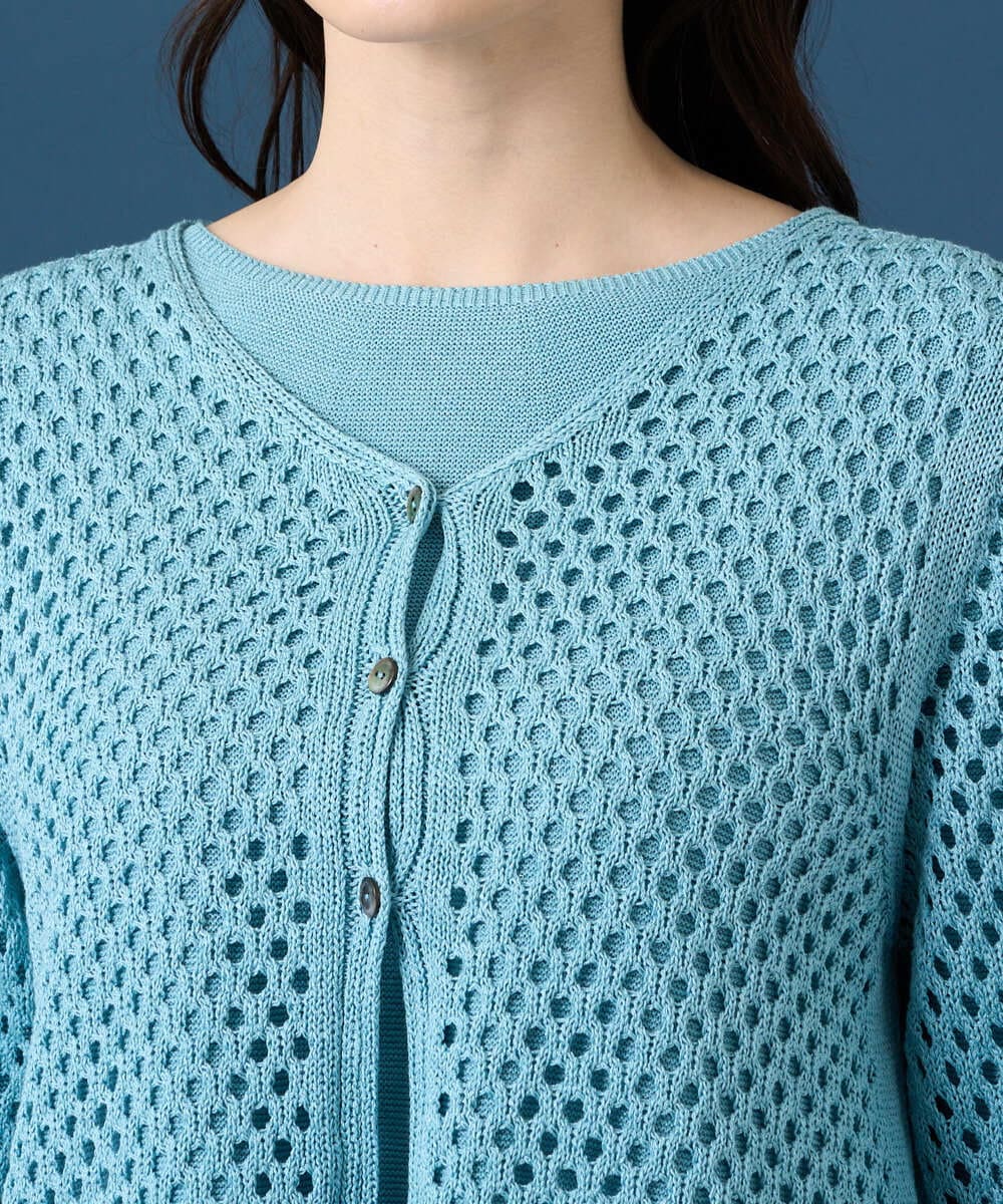 PYSGD22330 CHRISTIAN AUJARD(小さいサイズ)(メゾン ドゥ サンク) リネンライクニットカーディガン ホワイト