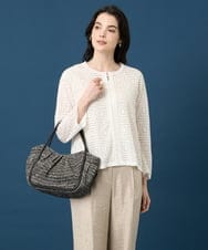 PYSGE10490 CHRISTIAN AUJARD(小さいサイズ)(メゾン ドゥ サンク) スクエアージャカード羽織り アイボリー