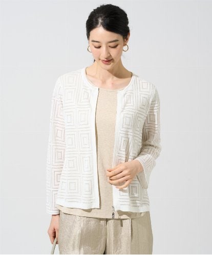 PYSGE10490 CHRISTIAN AUJARD(小さいサイズ) スクエアージャカード羽織り