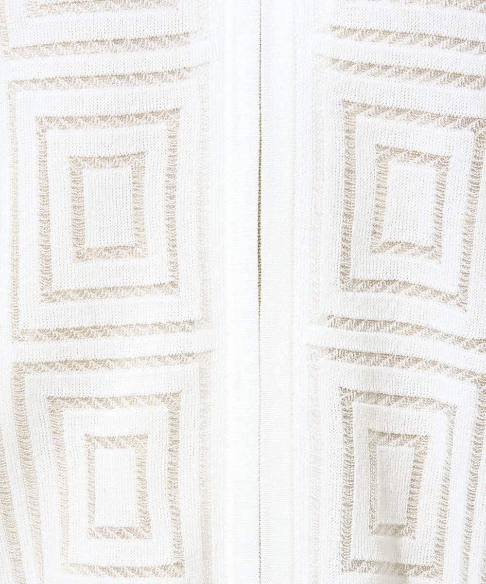 PYSGE10490 CHRISTIAN AUJARD(小さいサイズ)(メゾン ドゥ サンク) スクエアージャカード羽織り アイボリー