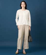 PYSGE10490 CHRISTIAN AUJARD(小さいサイズ)(メゾン ドゥ サンク) スクエアージャカード羽織り アイボリー