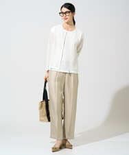 PYSGE10490 CHRISTIAN AUJARD(小さいサイズ)(メゾン ドゥ サンク) スクエアージャカード羽織り アイボリー