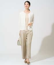 PYSGE10490 CHRISTIAN AUJARD(小さいサイズ)(メゾン ドゥ サンク) スクエアージャカード羽織り アイボリー