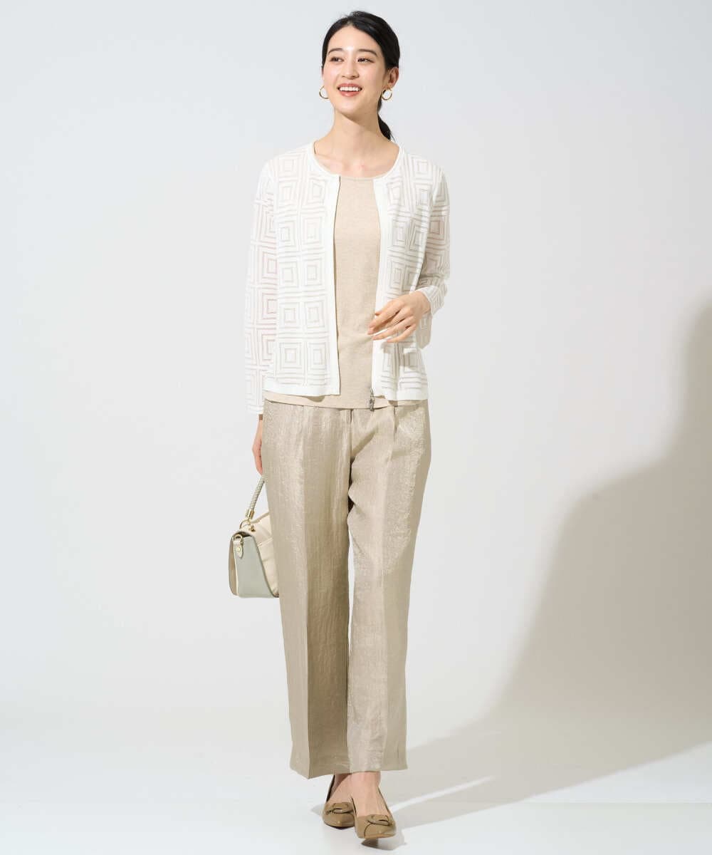 PYSGE10490 CHRISTIAN AUJARD(小さいサイズ)(メゾン ドゥ サンク) スクエアージャカード羽織り アイボリー