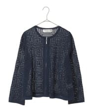 PYSGE10490 CHRISTIAN AUJARD(小さいサイズ)(メゾン ドゥ サンク) スクエアージャカード羽織り アイボリー