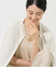 PYSGE10490 CHRISTIAN AUJARD(小さいサイズ)(メゾン ドゥ サンク) スクエアージャカード羽織り アイボリー