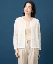 PYSGE10490 CHRISTIAN AUJARD(小さいサイズ)(メゾン ドゥ サンク) スクエアージャカード羽織り アイボリー