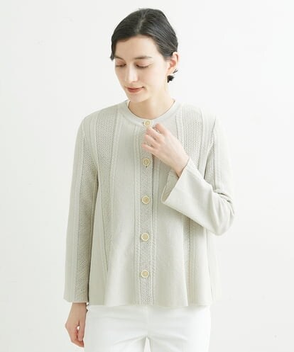 PYSGS04430 CHRISTIAN AUJARD(小さいサイズ) メッシュストライプニットジャケット