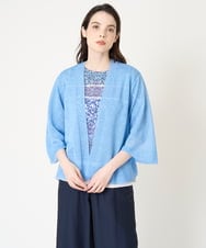 PYSHW11290 CHRISTIAN AUJARD(小さいサイズ)(メゾン ドゥ サンク) シアーニット羽織 ブルー