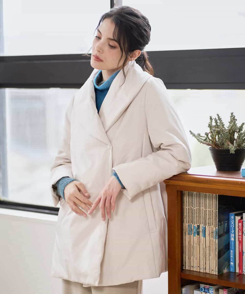 PYVAD43800 CHRISTIAN AUJARD(小さいサイズ)(メゾン ドゥ サンク) [暖か･軽い]ミドル丈ダウンコート アイボリー