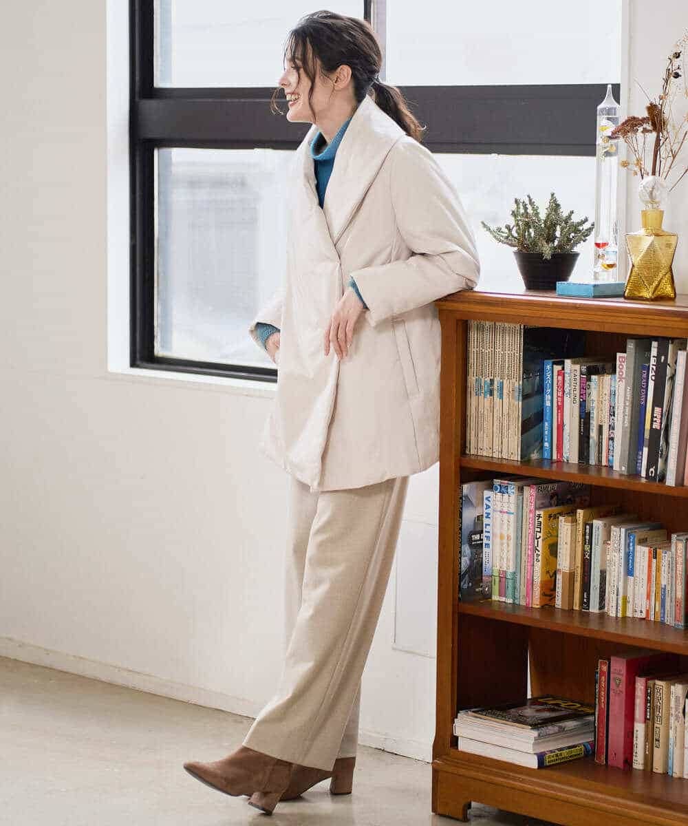 PYVAD43800 CHRISTIAN AUJARD(小さいサイズ)(メゾン ドゥ サンク) [暖か･軽い]ミドル丈ダウンコート アイボリー