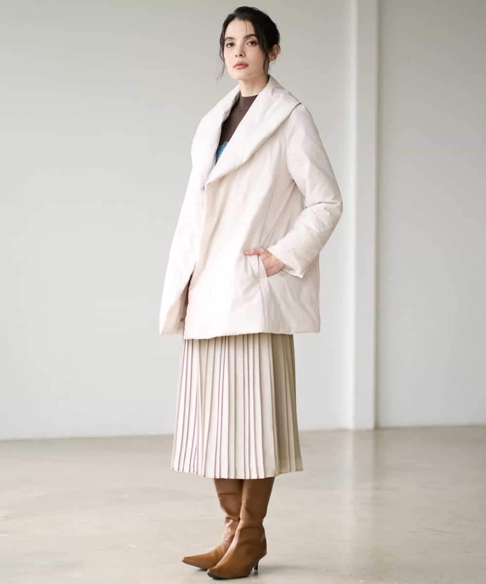 PYVAD43800 CHRISTIAN AUJARD(小さいサイズ)(メゾン ドゥ サンク) [暖か･軽い]ミドル丈ダウンコート アイボリー