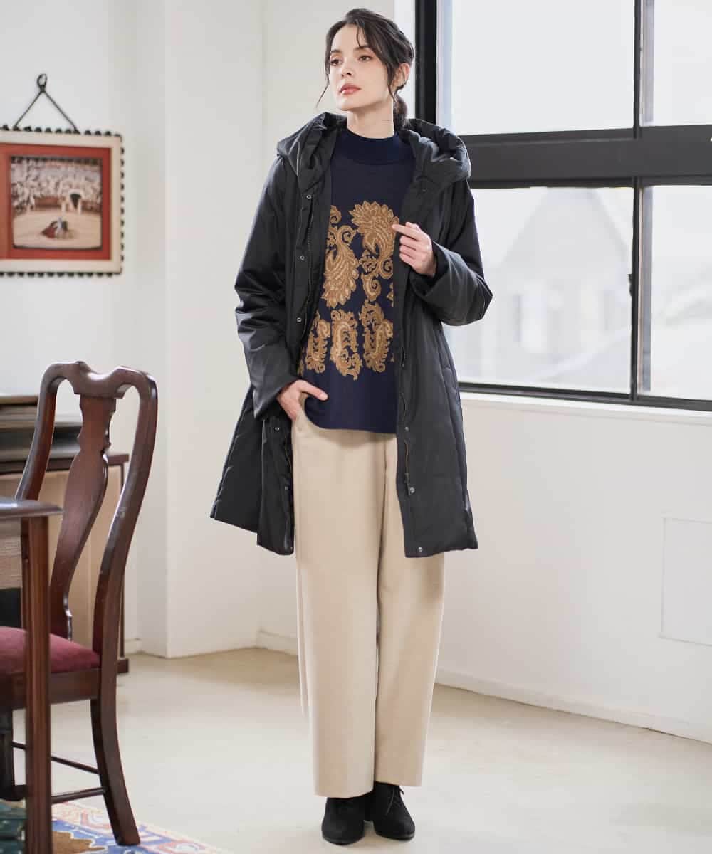 PYVAD44900 CHRISTIAN AUJARD(小さいサイズ)(メゾン ドゥ サンク) [暖か･軽い]フーディーダウンコート ブラック